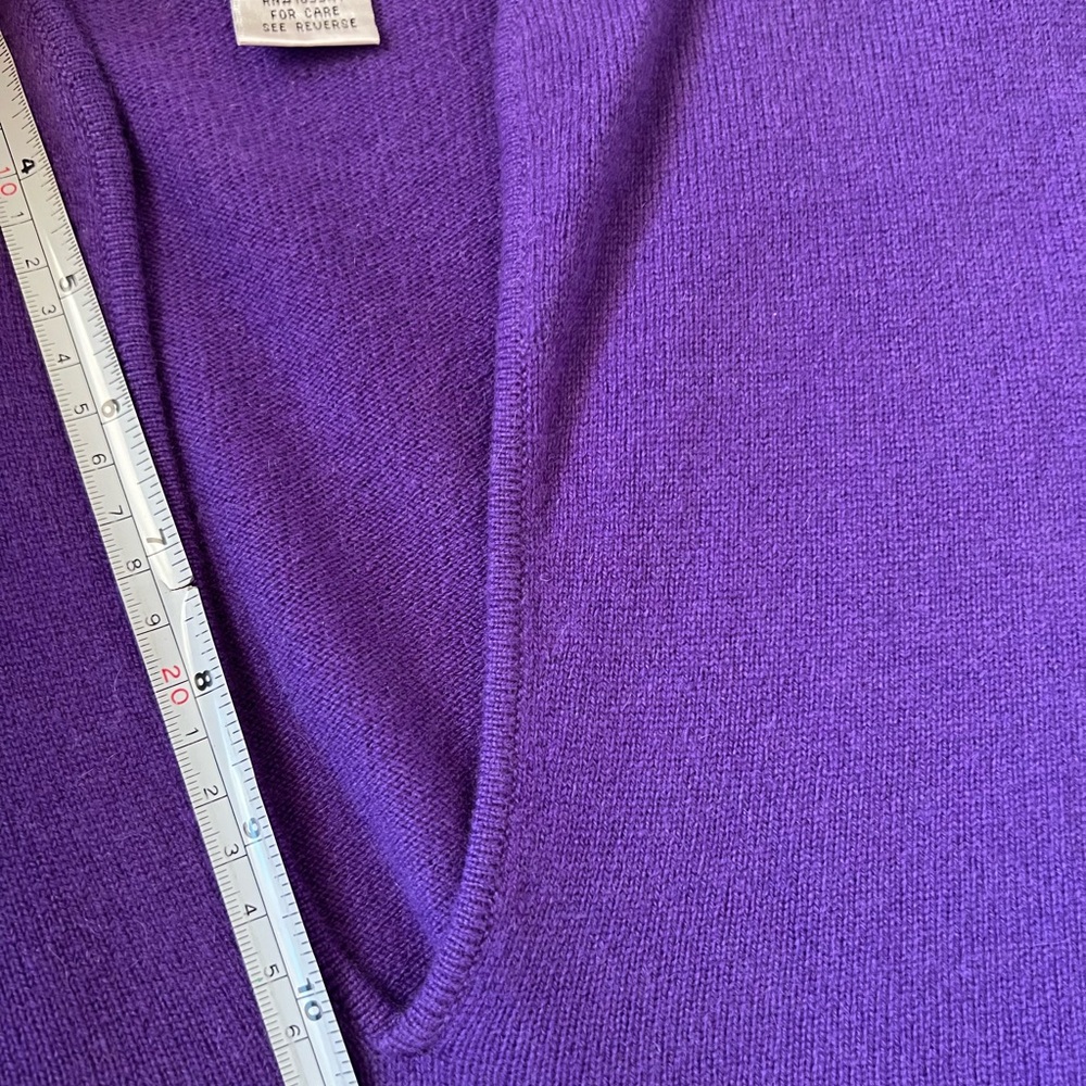 Annie’s Eye Cashmere V Neck Sweater L Liliac - Picture 9 of 9